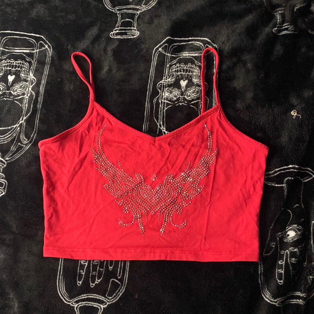 Heart wing crop top